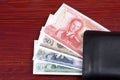 Luxembourgish money in the black wallet