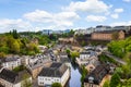 Luxemburg city view with houses on Alzette rive Royalty Free Stock Photo