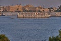 Luxor ,Egypt afternoon shot from west bank showing Nile river with cruise ships Royalty Free Stock Photo