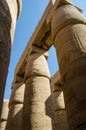 Luxor Egypt. Ancient egyptian art. Columns with hieroglyphs Royalty Free Stock Photo