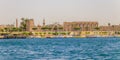 Luxor, Egypt - April 16, 2019: Karnak temple at Nile river in Luxor, Egypt Royalty Free Stock Photo