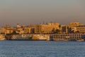 LUXOR, EGYPT - FEB 18, 2019: Cruise ships at the river Nile in Luxor, Egy Royalty Free Stock Photo