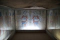 Luxor, Egypt - 28 Feb 2017. Frescos in the ancient necropolis Valley of the Queens in Luxor Royalty Free Stock Photo
