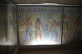 Luxor, Egypt - 28 Feb 2017. Frescos in the ancient necropolis Valley of the Queens in Luxor Royalty Free Stock Photo