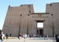 Main entrance of the ancient temple of Edfu. Egypt Royalty Free Stock Photo