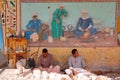 LUXOR, EGYPT - NOVEMBER 4, 2011: Egyptian workers in an Alabaster factory on the West bank of the Nile