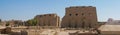 Luxor, Egypt - October 3, 2021: Panoramic view of Karnak Temple - the largest temple complex of ancient Egypt. People walk through