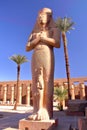 LUXOR, EGYPT: Statue of Bant Anta and Ramses II at Karnak temple