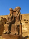 Luxor: granite statues at Medinet Habu temple