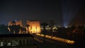 Luxor temple lightshow at night, Luxor, Egypt