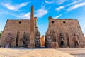Luxor Temple main entrance, first pylon with obelisk, Egypt Royalty Free Stock Photo
