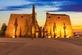 Luxor Temple main view, beautiful sunset light, Egypt