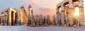 Luxor Temple pillars, beautiful sunset panorama, Egypt