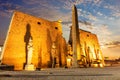 Luxor Temple side view, beautiful sunset light, Egypt Royalty Free Stock Photo
