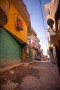 Luxor West Bank streets with colors in Arabic Egyptian area