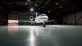 Luxorious Business Jet in Hangar Royalty Free Stock Photo