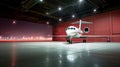 Luxorious Business Jet in Hangar Royalty Free Stock Photo