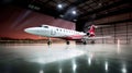 Luxorious Business Jet in Hangar Royalty Free Stock Photo