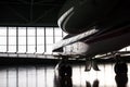 Business Jet in Hangar Royalty Free Stock Photo