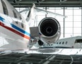 Business Jets in Hangar Royalty Free Stock Photo