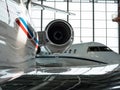 Luxorious Business Jets in Hangar Royalty Free Stock Photo