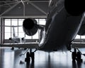 Luxorious Business Jets in Hangar Royalty Free Stock Photo