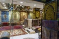 Luxorious shop with Traditional Arabic Products in Dubai, expensive arabian carpet store Royalty Free Stock Photo