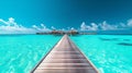 Luxory water villas with landing stage at Bahamas