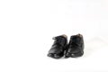Luxuary man leather black shoe on the white isolation backtground Royalty Free Stock Photo