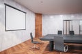 Luxur meeting office interior with screen Royalty Free Stock Photo