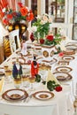 Luxuriant table appointments with china porcelain Royalty Free Stock Photo