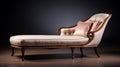 Luxuriant Vintage Chaise Lounge With Soft Armrests And Modern Cream Style