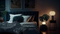 Luxuriate in the ambiance of a modern luxury bedroom. AI generated Royalty Free Stock Photo