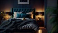 Luxuriate in the ambiance of a modern luxury bedroom. AI generated Royalty Free Stock Photo