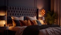 Luxuriate in the ambiance of a modern luxury bedroom. AI generated Royalty Free Stock Photo