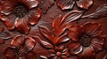 Luxuriate in the tactile beauty of leather texture with embossed floral patterns, a timeless and elegant touch. Ai Generated Royalty Free Stock Photo