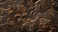 Luxuriate in the tactile beauty of leather texture with embossed floral patterns, a timeless and elegant touch. Ai Generated Royalty Free Stock Photo