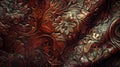 Luxuriate in the tactile beauty of leather texture with embossed floral patterns, a timeless and elegant touch. Ai Generated Royalty Free Stock Photo