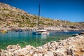 Luxurios yachts in Anthony Quinn bay in Rhodes island, Greece Royalty Free Stock Photo