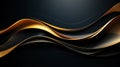 Luxurious abstract black and gold waves background. Modern design for modern banner template and invitations. Luxury backdrop with