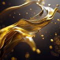 abstract painting fluid art . A mixture of colors, waves and golden curls. For posters, other printed materials. 3d render