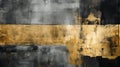 Luxurious Abstract Painting With Gold, Gray, And Black Stripes