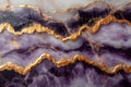 Luxurious Amethyst and Gold Geode Inspired Abstract Design for Elegant Decor Generative AI Royalty Free Stock Photo