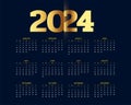 luxurious 2024 annual planner calendar template with light effect