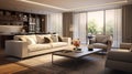 luxurious apartment interior, luxury, home interior, contemporary living room. generative ai Royalty Free Stock Photo
