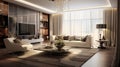 luxurious apartment interior, luxury, home interior, contemporary living room. generative ai Royalty Free Stock Photo