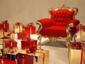 Luxurious armchair with gift box decoration
