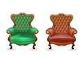 Luxurious armchairs on a white background, antiques