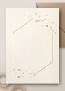 Luxurious banquet invitation card Luxury wedding invitation cards with gold gold foil texture and geometric pattern vector design