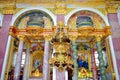 Luxurious baroque interior of the Jesuit church in Vienna, Austria